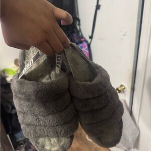 UGG Charcoal Plush Slippers